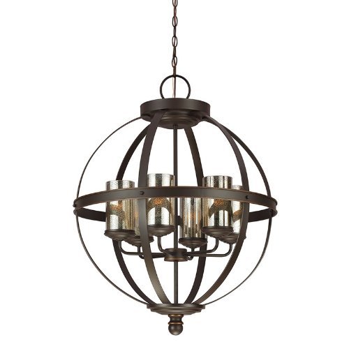 Sea Gull Lighting 3110406-715 Sfera Six-Light Chandelier Hanging Modern Fixture, Autumn Bronze Finish