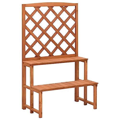 Nqyjm - Puerta de planta interior, soporte para plantas y celosía, 70 x 42 x 115 cm, madera de árbol macizo, soporte para maceta, estante de flores para sala de estar, oficina, balcón y jardín