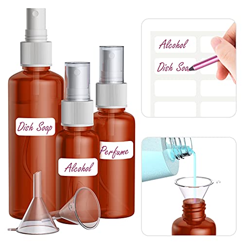 12 pcs Flacon Vaporisateur Ambré, 30ml Bouteille Spray Plastique Vide Avec Pulverisateur de Brouillard Fine, Vaporisateurs Cosmétiques - Image 6