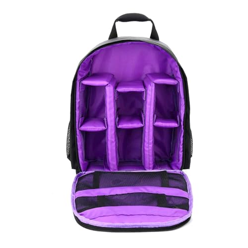 Andoer Sac à dos pour appareil photo reflex numérique, petit sac à dos réfléchissant, étanche, léger, multifonctionnel, respirant, 33 x 26,5 x 12,5 cm, lilas, Sac à dos