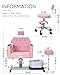 IJIALIFE All-in-One Pedicure Chair with Foot Spa Basin & Technician Stool, Adjustable Footrest, Reclining Swivel Salon Chair for Home Spa & Nail Studio, 450 lbs Capacity (Pink)