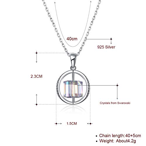 Collier en cristal S925 bijou rotatif pour look élégant - 2