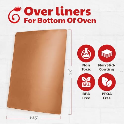 Cooks Innovations Non-Stick Oven Protector Mat - Heavy Duty Nonstick Oven Rack Liners to Protect Convection, Electric, Gas, & Microwave Ovens - BPA & PFOA Free Heat Resistant Baking Mat