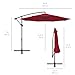 Best Choice Products 10ft Offset Cantilever Hanging Market Patio Umbrella, 8 Sturdy Ribs, Easy Adjustment - Burgundy