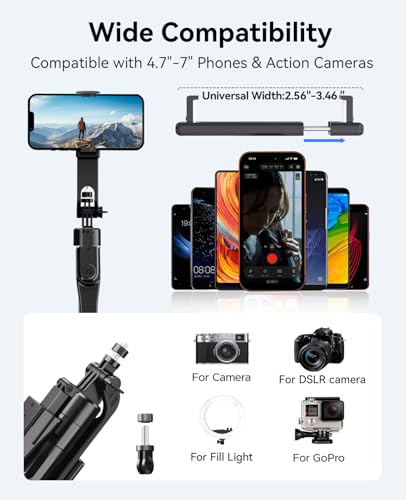 ORICO Trípode para móvil 185cm, Trípode Portátil & Palo Selfie, Base de 4 Patas, Mando a Distancia Inalámbrico, Trípode Aluminio Extensible para iPhone/Android/Cámara/GoPro - SPN185 - imagen 4