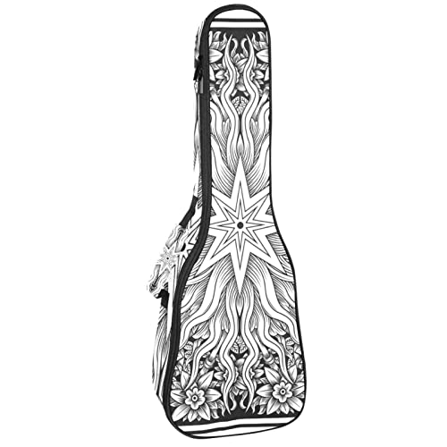 Housse pour ukulélé effet bois sculpté avec motif floral étoile de 10 mm d’épaisseur rembourrage éponge 53,3 cm sac de… - Les Beatles, Paul McCartney, John Lennon, RIngo Starr, George Harrison Housse pour ukulélé effet bois sculpté avec motif floral étoile de 10 mm d'épaisseur rembourrage éponge 53,3 cm sac de…