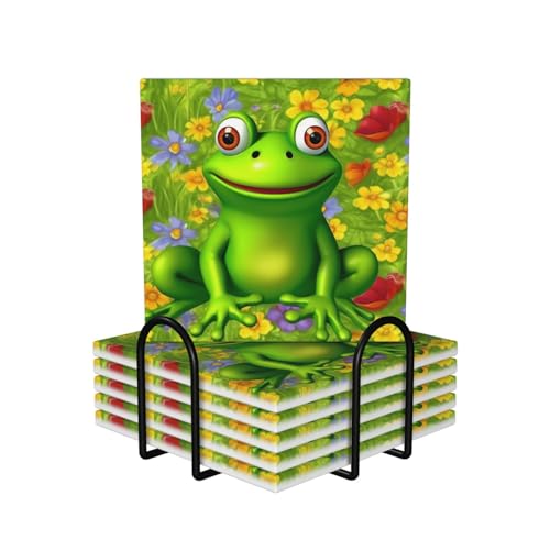 Dessous de verre grenouille pour apéritif et table basse de salon