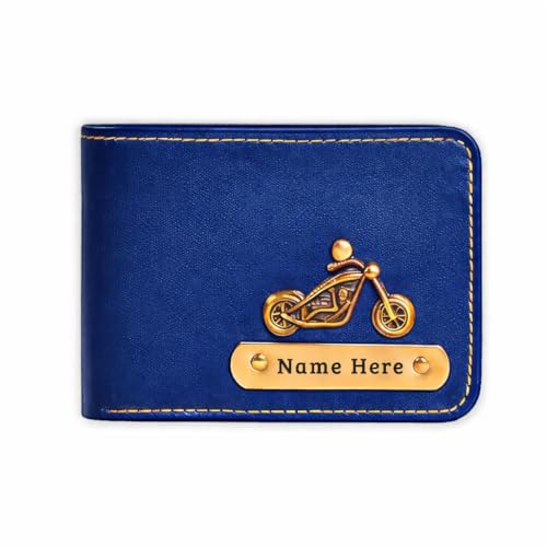 Image of SCPmarts Premium Personalized Wallet for Men with Name & Charm - Stylish Personalized Wallet with Multiple Card Slots & Durable Finish - Ideal Gift for Birthday, Anniversary (Blue)