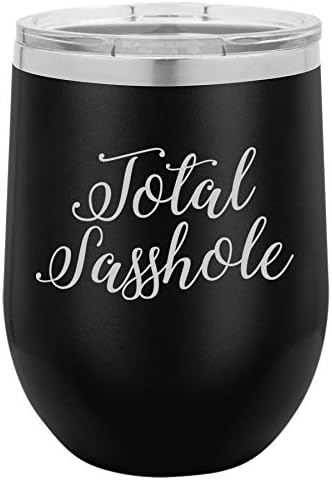 Vaso de vino de acero inoxidable con aislamiento al vacío de doble pared de 12 onzas, taza de viaje para café con tapa, color negro