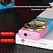Windproof Butane Lighter, Soft Flame + Jet Blue Flame + Clock, Visible Air Window, Flame Adjustment, Circulating Inflation, Gift(Blue Pink)