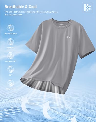 Image of G Gradual Men's Sun Protection Swim Shirt UPF 50+ Rash Guard Short Sleeve Quick Dry Water Hiking Workout Shirts for Men