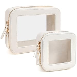 Clear Makeup Bag, Small Makeup Bag TSA Approved Toiletry Bag Cosmetic Travel Bag Cute Makeup Bag Organizer Makeup Case Pouch Car Essentials for Women Men