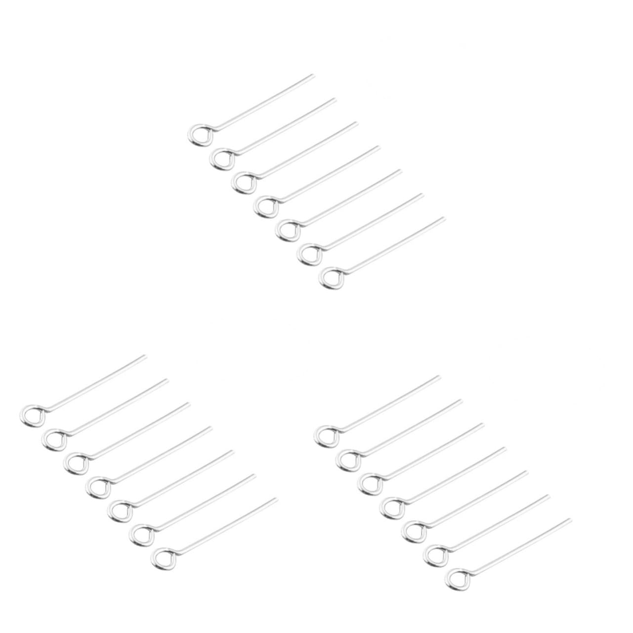 SEWACC 3sets 5x0.4x0.1cm Stainless Steel Open Eye Pins for Jewelry Charms DIY Jewelry Supplies 200pcs*3