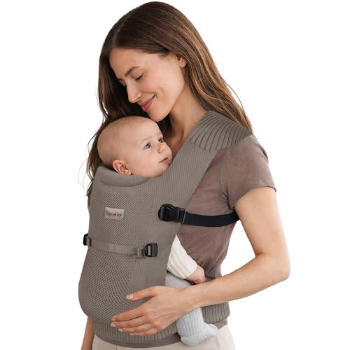 Lionelo Mabel Ergonomische Babytrage, Atmungsaktiv und Leicht, 2 Tragepositionen Vorne und Hinten Tragbar, Weiches Netzmaterial, Baby Carrier für Kleinkind, Ab 4 Monaten bis 15 Kg, Kreuztragesystem