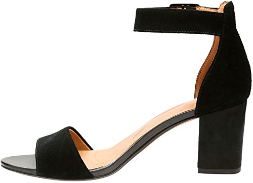 Clarks Women's Deva Mae Pump, Black Suede, 6.5 Medium US