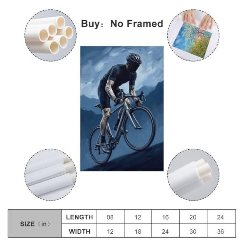Poster cyclisme course de vélo escalade montagne déco chambre 50x75cm