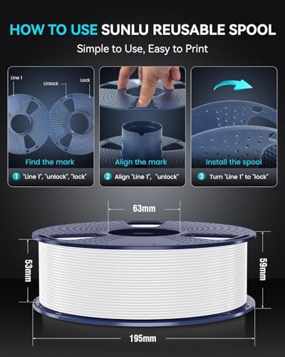 Miniatura 5 de Sunlu Rápido Petg Filamento 3d 1.75mm 1kg, Alta Velocidad 30-600mm S Filamento De Impresora 3d, Precisión Dimensional - 0.02 Mm, 1kg Bobina, Apto Para La Mayoría De Impresoras 3d Fdm Negro