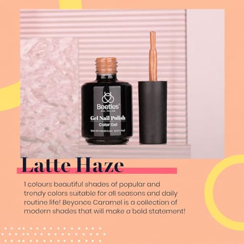 Image of Beetles Brown Gel Nail Polish - Latte Haze, 15ML Brown Gel Polish Soak Off Nails Art Manicure Salon DIY UV Lamp Nails Design Decoration at Home
