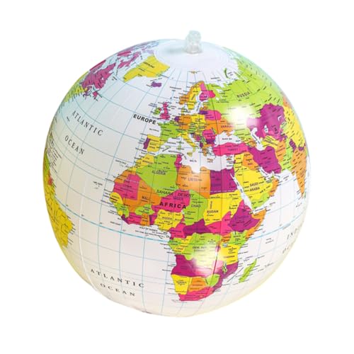 NUOBESTY Inflatable Globe Beach Ball PVC Educational for Giant Floating Sphere for Swimming Pool and Party Decorations Compact Storage and Geography Learning Fun