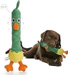 Squeaky Duck Dog Toy: Cute Stuffed Dog Chew Toys with Large Durable Rubber Squeaker, Dog Toy for Aggressive Chewers, Large, Medium Small Dogs, Plush Crinkle Pet Supplies for Doredom and Stimulating