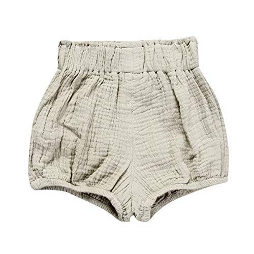 Image of 3 Pack of Little Baby Girls Boys Cotton Linen Blend Cute Bloomer Shorts