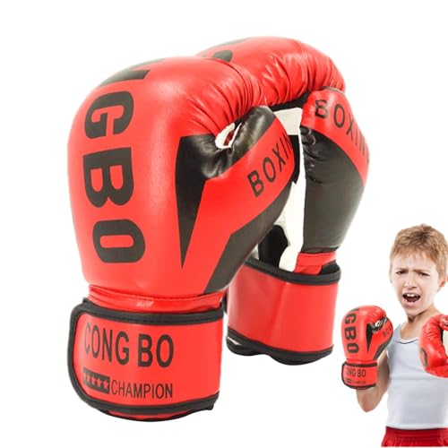 Guantes de boxeo para niños, guantes de boxeo duraderos para jóvenes, guantes de boxeo para niños, guantes de boxeo suaves de ajuste ajustable, cómodo equipo de boxeo acolchado, guantes de protección