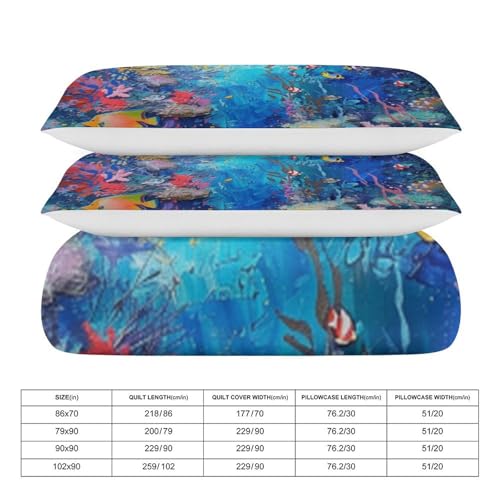 Juego de cama con estampado coral 3D para renovar tu dormitorio marino 4