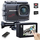 Apexcam Caméra Sport 4K 60FPS 64MP Caméra Étanche 40M Action Cam WiFi avec Micro SD 128GB Écran Tactile Stabilisateur EIS avec Kits d'accessoires pour Sports Extrêmes et Loisirs