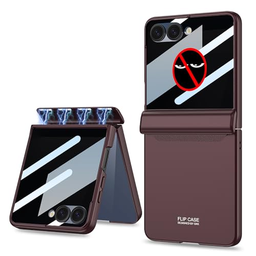 Coque Samsung Galaxy Z Flip 7 5G Bourgogne avec film de protection écran charnière