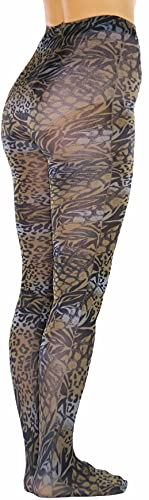 Image of ToBeInStyle Women's Vibrant Multicolor Animal Print Pantyhose Assorted Hosiery