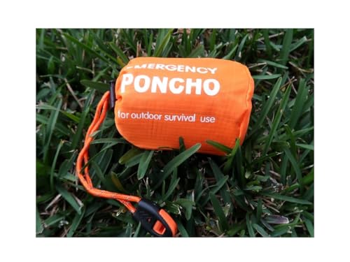 Galaxy Thermal Mylar Emergency Ponchos Raincoat Blanket Reversible Survival Gear for Sport Outdoor Camping Hiking Traveling with Whistle