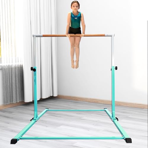 Image of Seliyoo Foldable Gymnastics Bar for Kids Teens Ages 3-18, 5FT /6FT Kip Training Bar -Sturdy Base for Home Training,Adjustable Height 35 inch to 59 inch for, 400 LBS Capacity,Anti-Slip Base & Easy Assembly