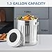 ENLOY Compost Bin for Kitchen Countertop, 1.3 Gallon Stainless Steel Indoor Compost Bucket for Kitchen Countertop Odorless Compost Pail for Kitchen Food Waste with Carrying Handle Easy to Clean