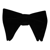Mens AZAR Oversized Pre-Tied Handmade Velvet/Satin Formal Tuxedo Big Bow Tie (BLACK VELVET)