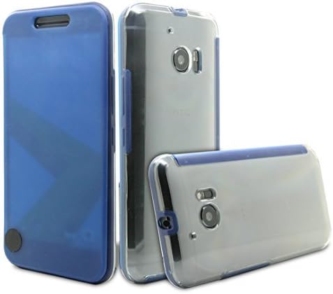 HTC M10,HTC 10 case Transparent View Case Smart Displaying Flip Protective Cover AaBbDd Professional Cell Phone Holster (Blue)¡­