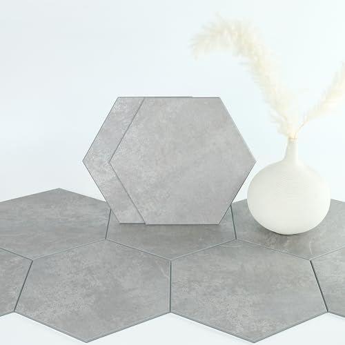 W&S 24-Sheets Peel and Stick Floor Tile, Matte Warm Grey