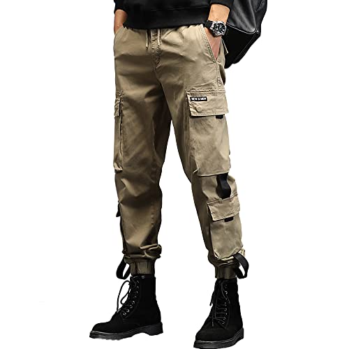 XYXIONGMAO Multi-Pocket Functional Overalls Casual Trouserstactical Harem Hip Hop Streetwear Techwear Cargo Pants for Men