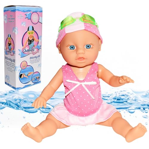 ANosteie Muñeca nadadora para niños muñeca eléctrica de Agua Nada de Forma Independiente con Movimiento de Patada Realista diversión para Juegos en la Piscina la bañera y la Playa a Partir de 3 años