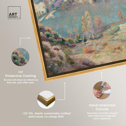 Art Remedy Armand Guillaumin-Valley Of The Sedelle Classic Monet Art Prints Canvas Wall Art, Gold Floater Frame, 45"x30" by Art Remedy - Image 4