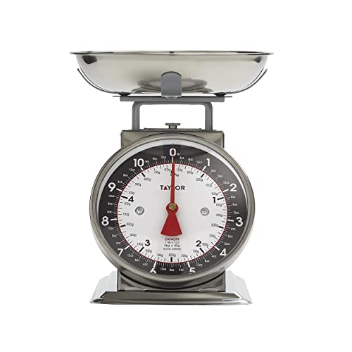 Taylor Mechanical Kitchen Food Scale with Bowl, Weighs Up to 11lbs, Measures in Grams and Ounces, Analog Cooking Scale for Baking, Black and Silver by Taylor - Image 5