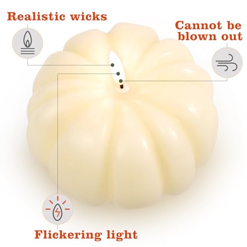 Bougies LED citrouille anti coulure deco table automne sans risque de feu - 5