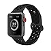 Produktbild VIKATech Für Apple Watch Armband 42mm 44mm, Weiche Silikon Ersatz Armbänder für Apple Watch Armband 42mm 44mm Series 5/4/3/2/1, Sport, Edition, M/L, Anthrazit/Schwarz