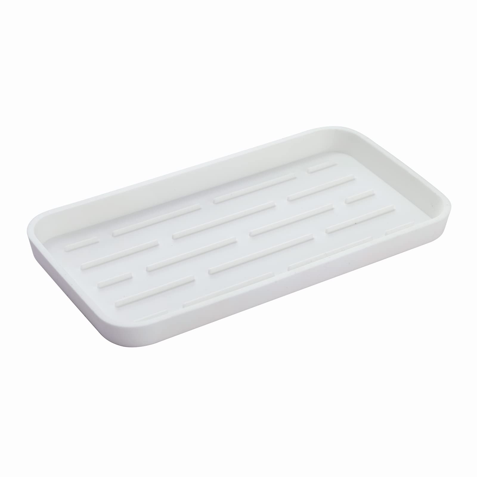 COOK WITH COLOR Silicone Sponge Holder - Kitchen Sponge Holder - Silicone Soap Tray - Silicone Soap Tray for Kitchen Sink (White)