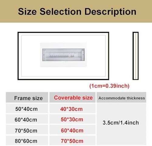 Indoor Electric Meter Cover with Hydraulic Flip Frame | Decorative Picture Frame Electric Box, Hydraulic Rod Supports | for Restaurant/Living Room/Bedroom, Modern Home Decor