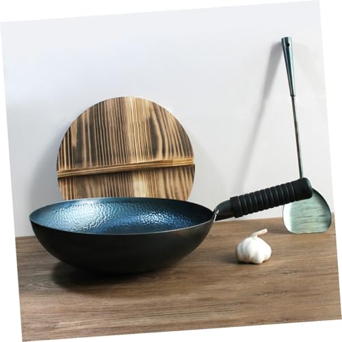 Wok de hierro forjado tradicional con mango Hemobllo miniatura 6