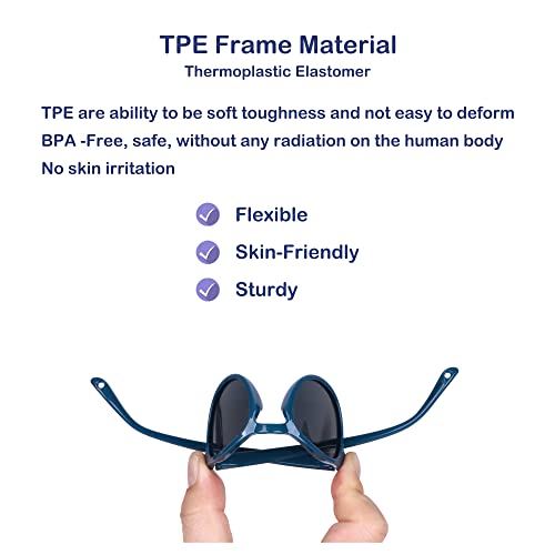 COCOSAND Baby Toddler Sunglasses with Strap Polarized Flexible Round Frame for Newborn Infant Kids Boy Girl Age 0-6 Years Old3