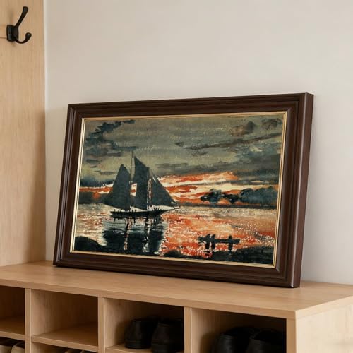 Impressionnisme Winslow Homer toile maritime d'exception cadre suspendu 40x61cm