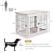 JTDISHI Dog cage pet cage White Small Animal cage with Lock and Small Door Suitable for Small and Medium-Sized Dogs Two-in-one Design, Both a Dog House and a Coffee Table for Placing Items