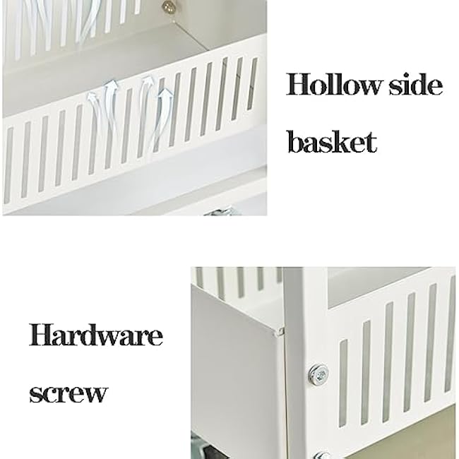 Kitchen Storage Rolling Cart with Lockable Wheels,Metal Slim Wire Basket Shelf for Laundry Room Narrow Space,Easy Carry and Assemble (Color : Nero, Size 4-Tier) (Grey 4)-Kk6g3V2u