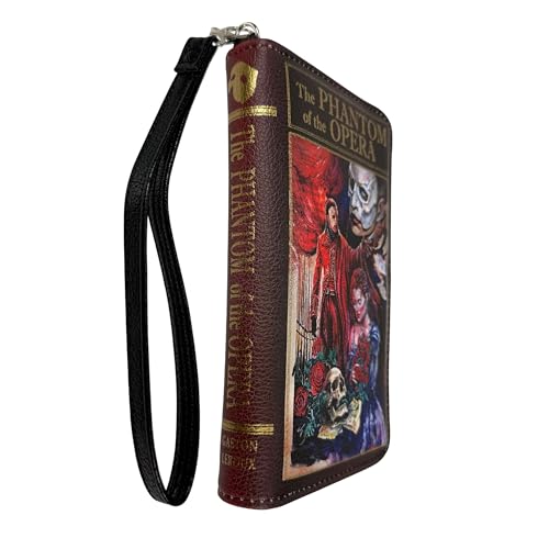 Image of Women's Bifold Wallet Phantom of the Opera Book Wristlet, Burgundy 7 Inch